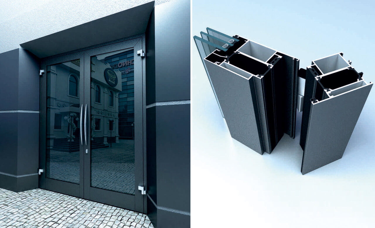 Алюминиевые входные двери REHAU